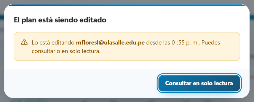 Diálogo El plan está siendo editado