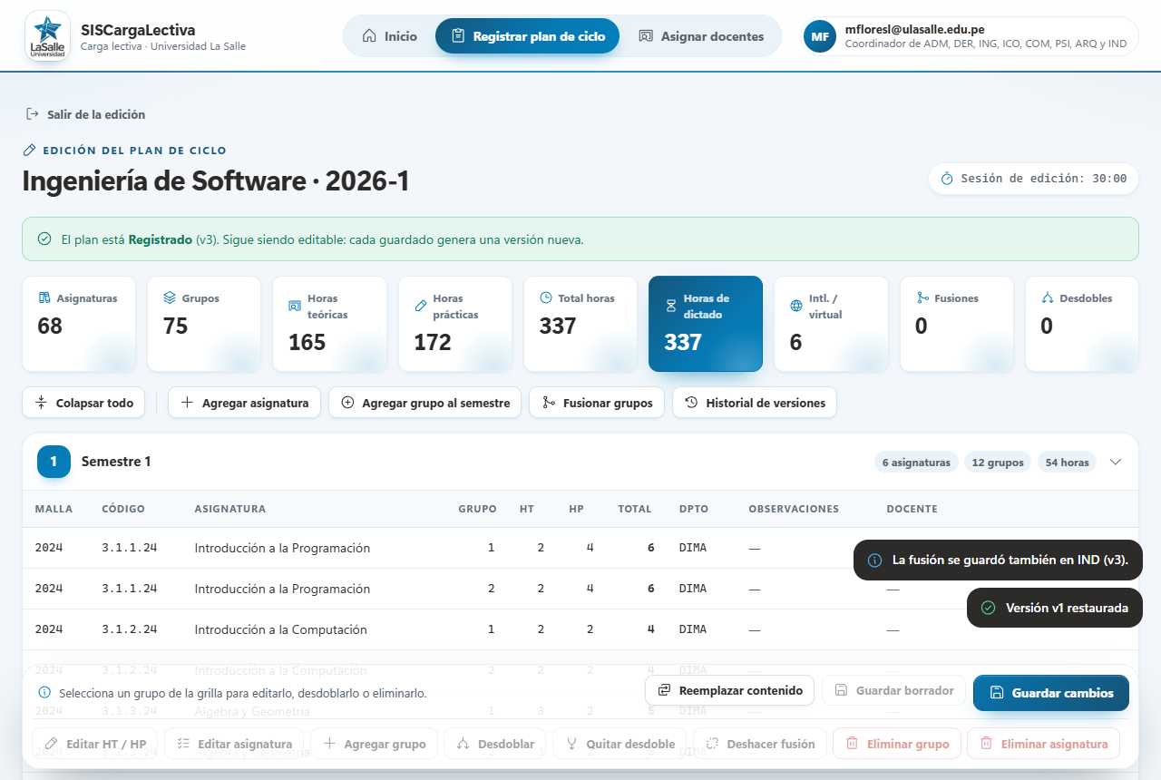 Grilla con la nota de estado Registrado v3