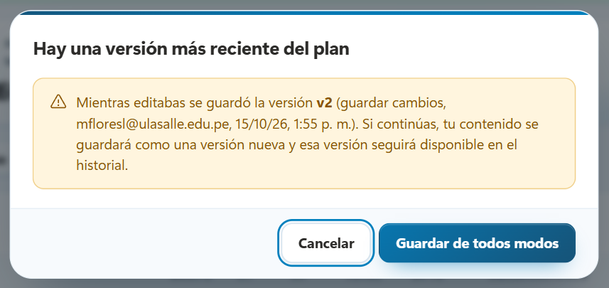 Diálogo Hay una versión más reciente del plan