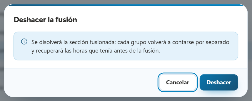 Diálogo Deshacer la fusión