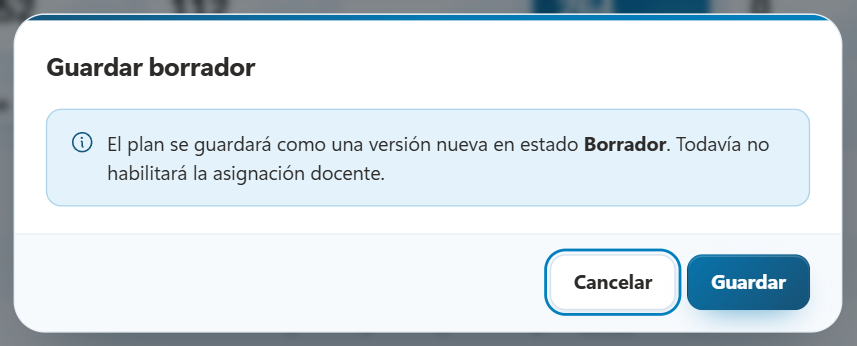 Diálogo Guardar borrador